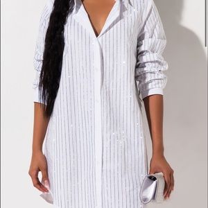 Akira rhinestone shirt dress size small